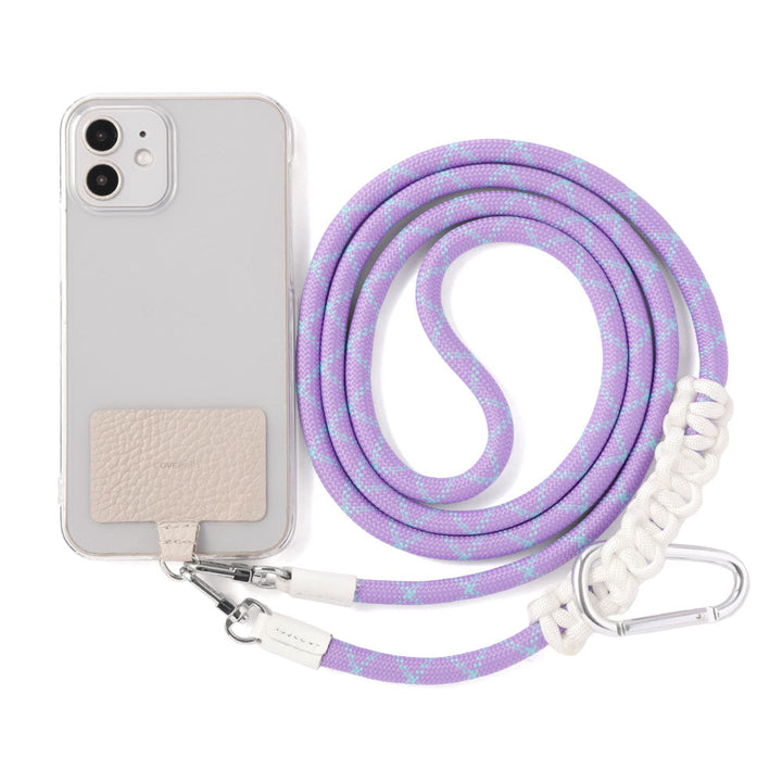 Étui transparent cuir véritable 32 couleurs cuir italien grainé ensemble porte-cartes & sangle d'épaule corde 8mm avec étui arrière