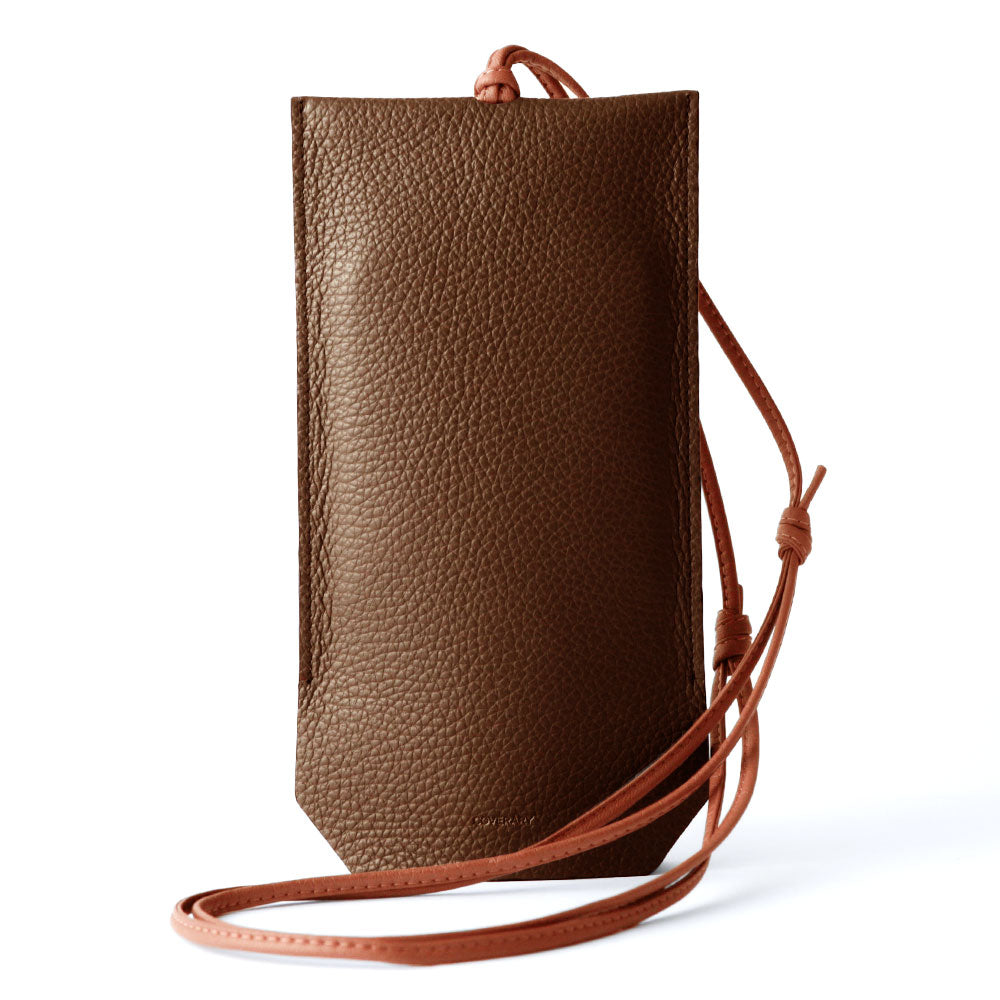 Coque transparente en cuir véritable en cuir italien grainé avec pochette smartphone style clochette, coque arrière pour la série Xperia