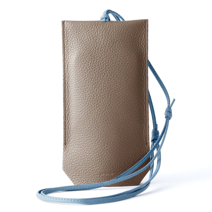 Coque transparente en cuir véritable en cuir italien grainé avec pochette smartphone style clochette, coque arrière pour la série Xperia