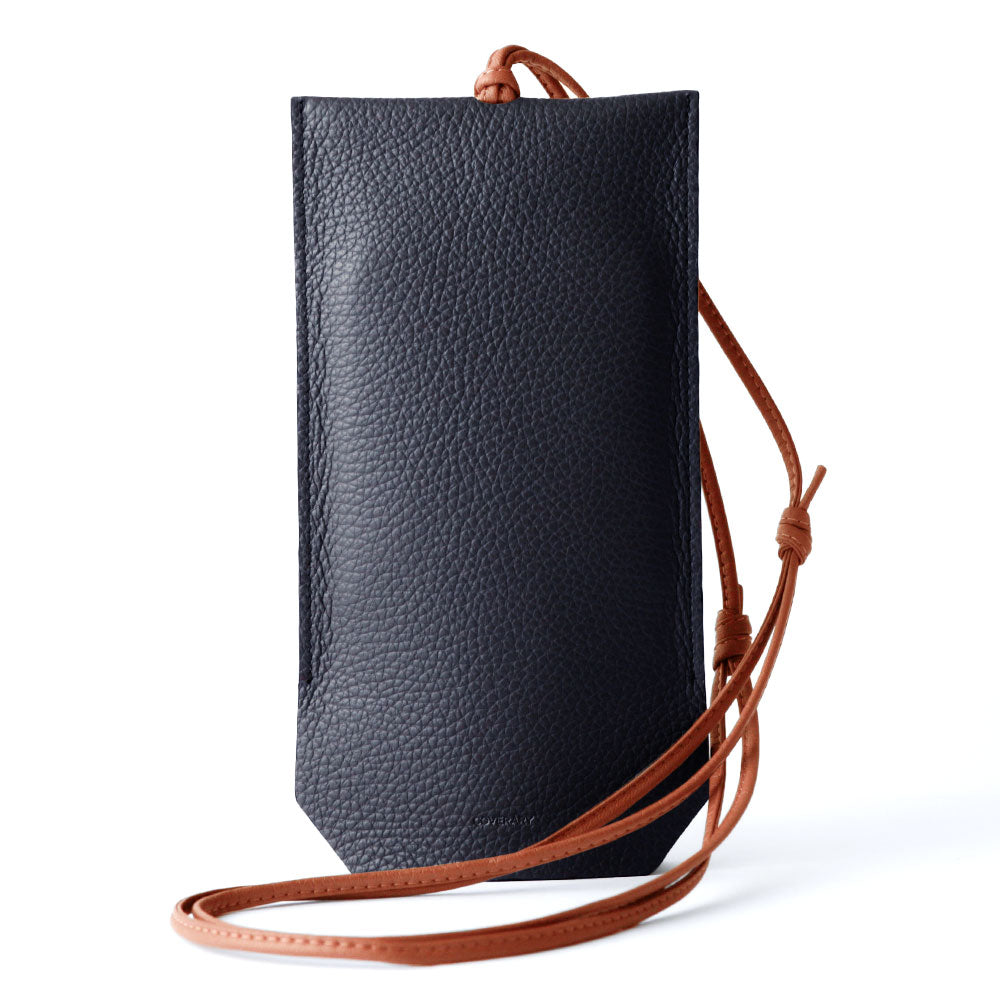 Clear case genuine leather Italian shrink leather with crochet-style smartphone pouch attached back case Google Pixel series