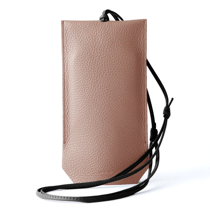 Coque transparente en cuir véritable en cuir italien grainé avec pochette smartphone style clochette, coque arrière pour la série Xperia