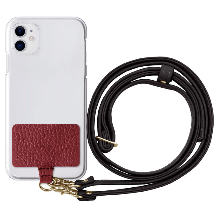 Clear case genuine leather 32 colors Italian shrink leather holder set & shoulder strap included back case AQUOS series
