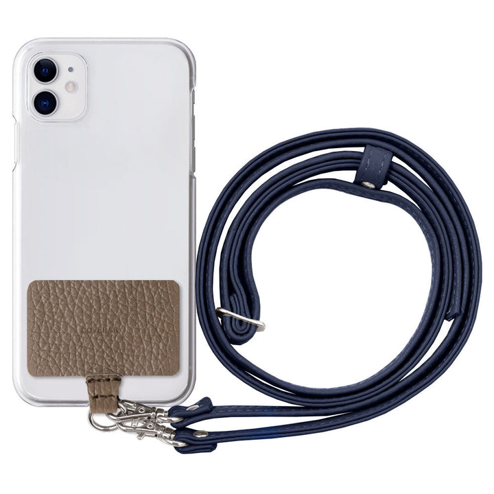 クリアケース 本革 32色 イタリアンシュリンクレザー ホルダーセット＆ショルダーストラップ付き 背面ケース Xperiaシリーズ