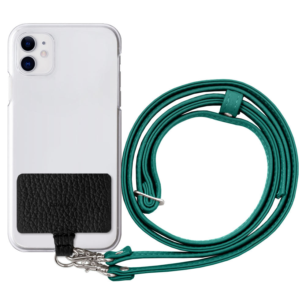 クリアケース 本革 32色 イタリアンシュリンクレザー ホルダーセット＆ショルダーストラップ付き 背面ケース Xperiaシリーズ