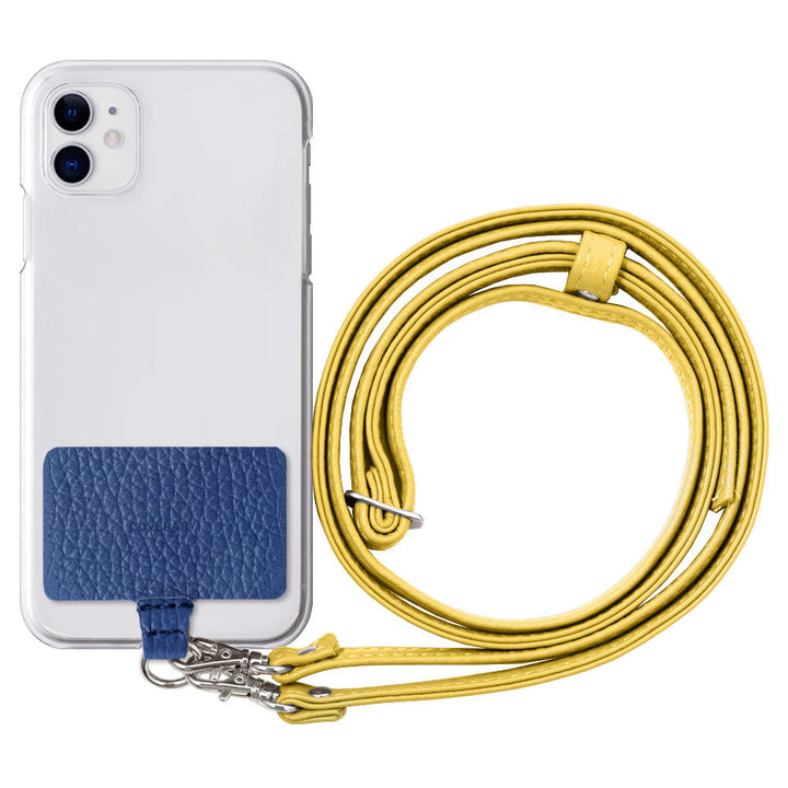 Clear case genuine leather 32 colors Italian shrink leather holder set & shoulder strap included back case Google Pixel series