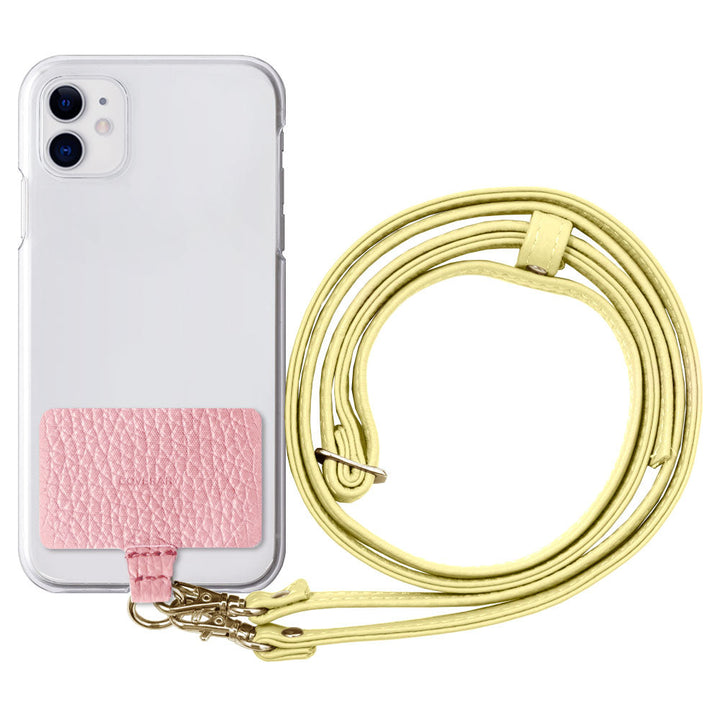 Clear case genuine leather 32 colors Italian shrink leather holder set & shoulder strap included back case AQUOS series