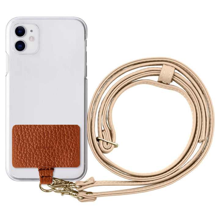 Clear case genuine leather 32 colors Italian shrink leather holder set & shoulder strap included back case Google Pixel series
