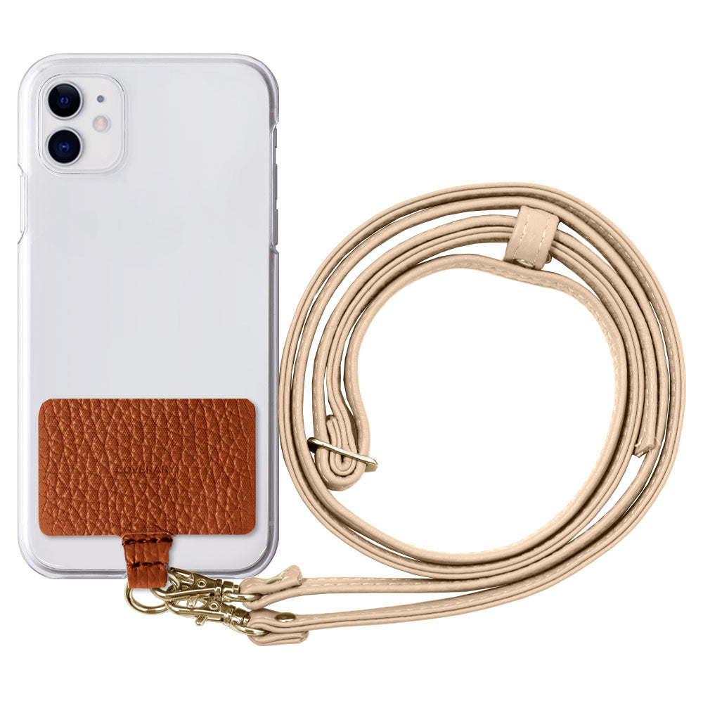 Clear case genuine leather 32 colors Italian shrink leather holder set & shoulder strap included back case AQUOS series