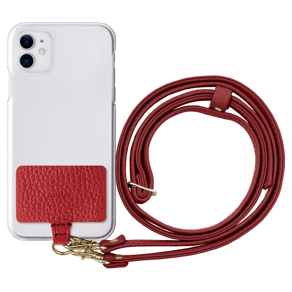 Clear case genuine leather 32 colors Italian shrink leather holder set & shoulder strap included back case AQUOS series