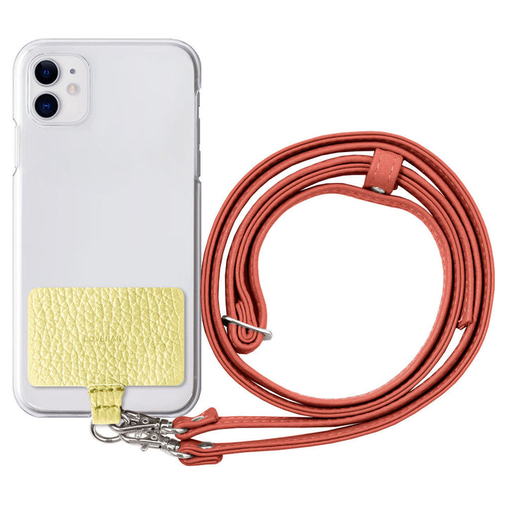 クリアケース 本革 32色 イタリアンシュリンクレザー ホルダーセット＆ショルダーストラップ付き 背面ケース Xperiaシリーズ