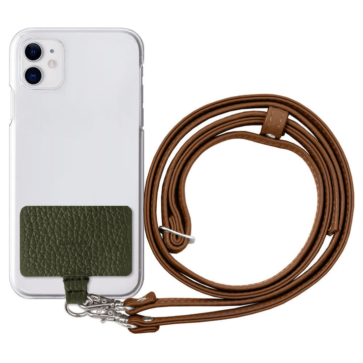 Clear case genuine leather 32 colors Italian shrink leather holder set & shoulder strap included back case AQUOS series