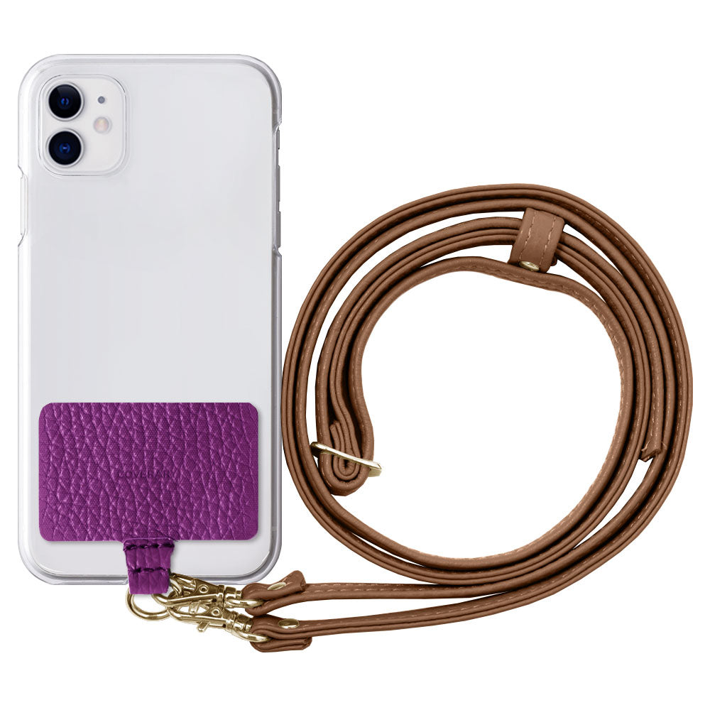 Clear case genuine leather 32 colors Italian shrink leather holder set & shoulder strap included back case AQUOS series
