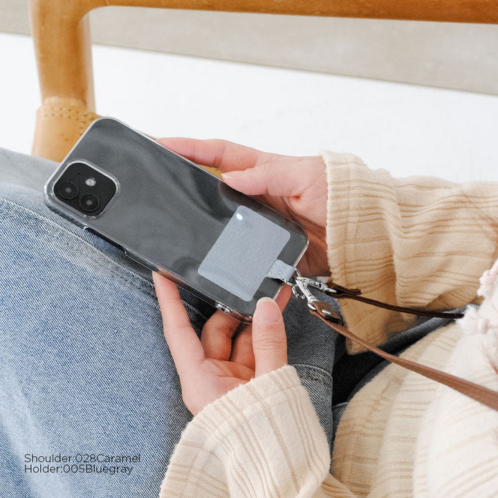 クリアケース 本革 32色 イタリアンシュリンクレザー ホルダーセット＆ショルダーストラップ付き 背面ケース Xperiaシリーズ