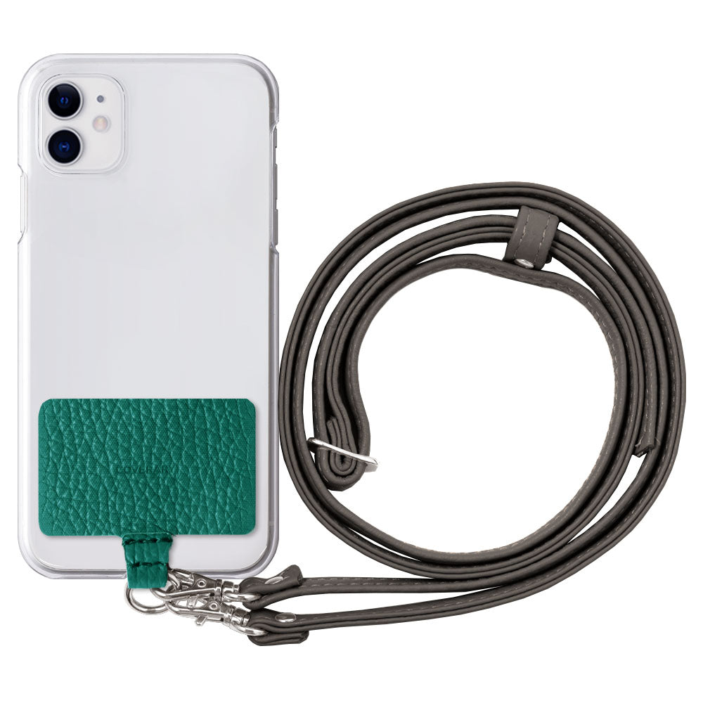 Clear case genuine leather 32 colors Italian shrink leather holder set & shoulder strap included back case Google Pixel series