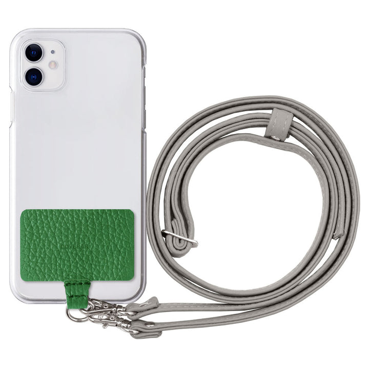 Clear case genuine leather 32 colors Italian shrink leather holder set & shoulder strap included back case iPhone series