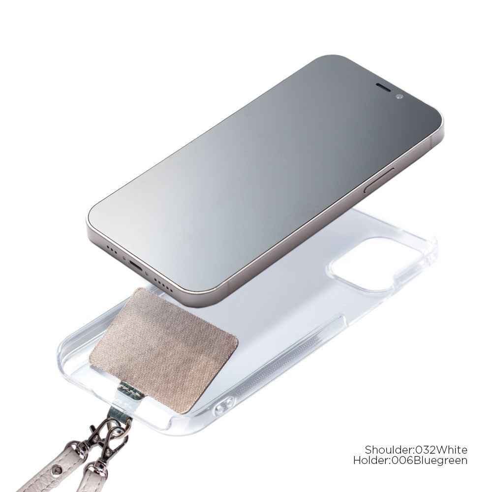 Clear case genuine leather 32 colors Italian shrink leather holder set & shoulder strap included back case iPhone series