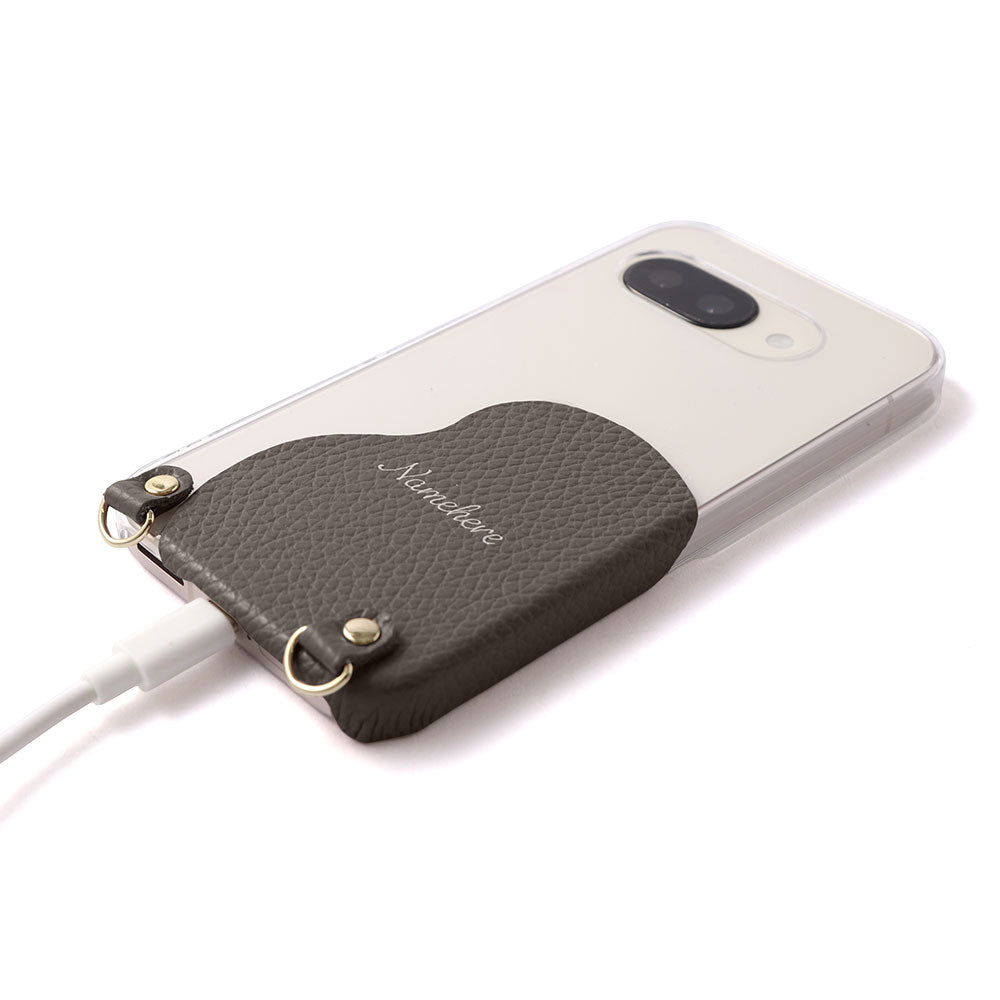Étui transparent en cuir véritable 32 couleurs cuir italien grainé cuir découpé motif nom imprimé avec bandoulière coque arrière série Xperia