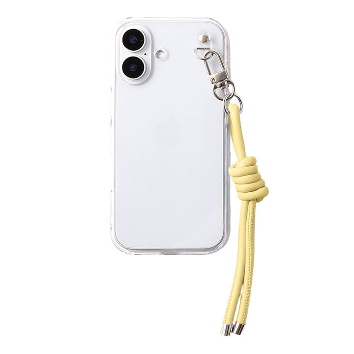 クリアケース ヴィーガンレザー 網紐チャーム1 背面ケース