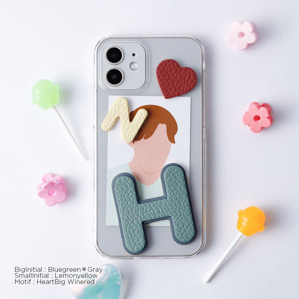 Étui transparent en cuir véritable en cuir italien grainé, ensemble de 3 types avec écusson, étui arrière pour la série iPhone