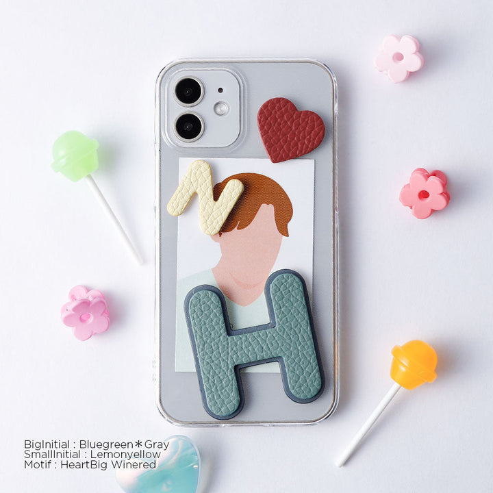 Étui transparent en cuir véritable en cuir italien grainé, ensemble de 3 types avec écusson, étui arrière pour la série iPhone