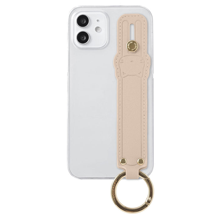 Clear case smooth fabric muted color with cat hand belt back case Galaxy series