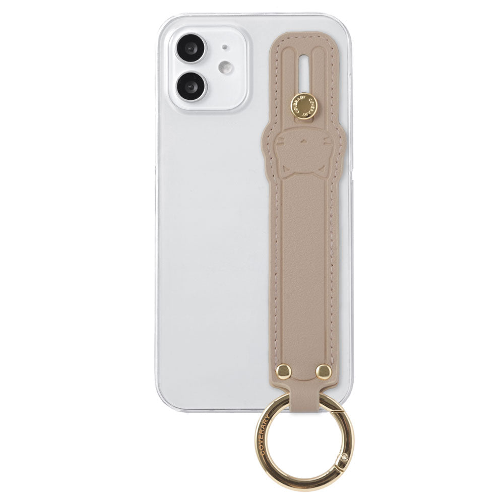 Clear case smooth fabric muted color with cat hand belt back case Google Pixel series