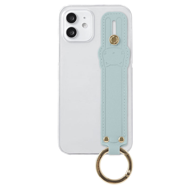 Clear case smooth fabric muted color with cat hand belt back case AQUOS series