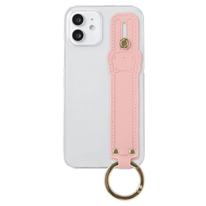 Étui transparent en tissu lisse couleur terne avec sangle main chat, coque arrière pour la série Xperia