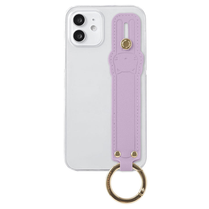 Clear case smooth fabric muted color with cat hand belt back case AQUOS series