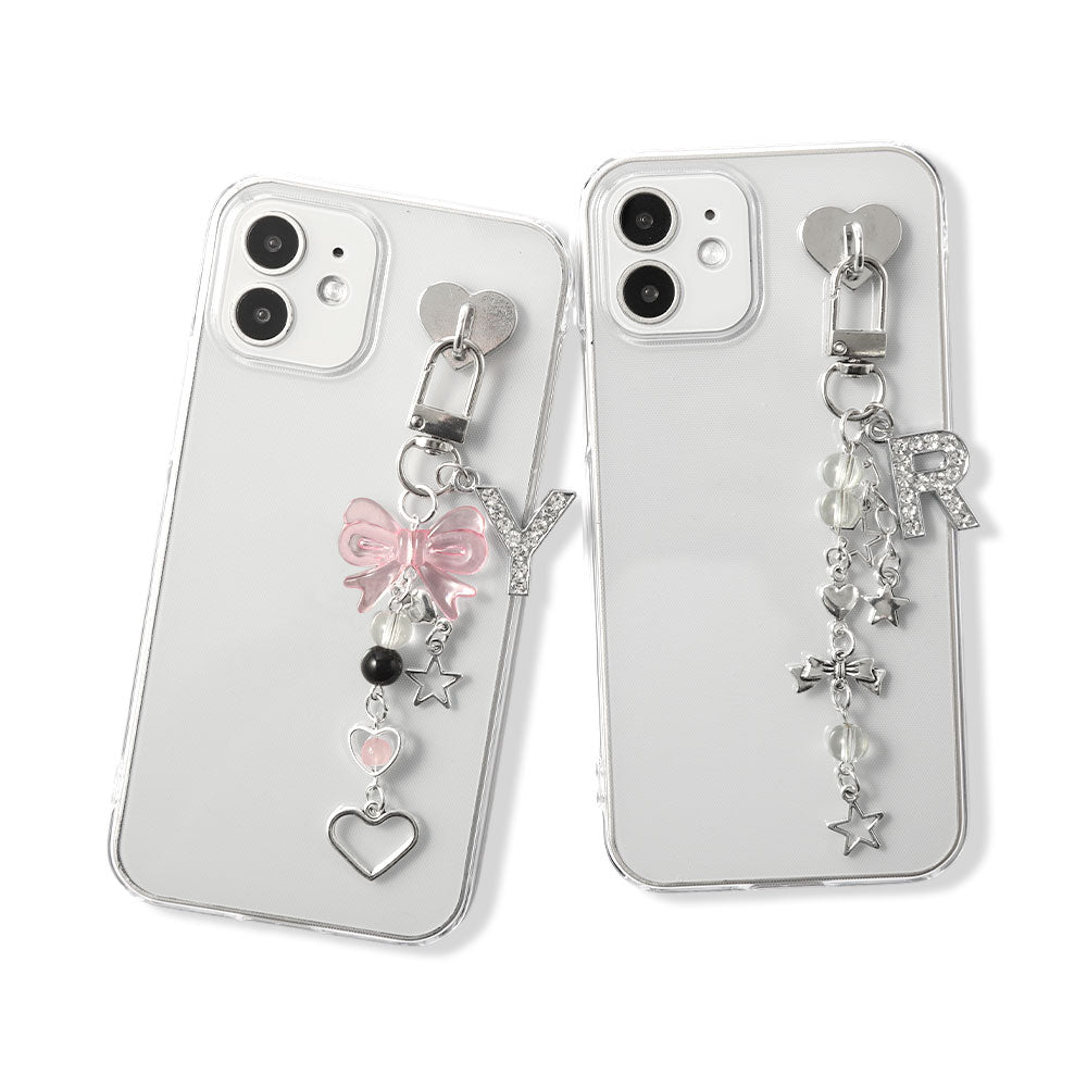 Clear Case Initial Charm Base Attached Charm 2 Back Case Xperia Series