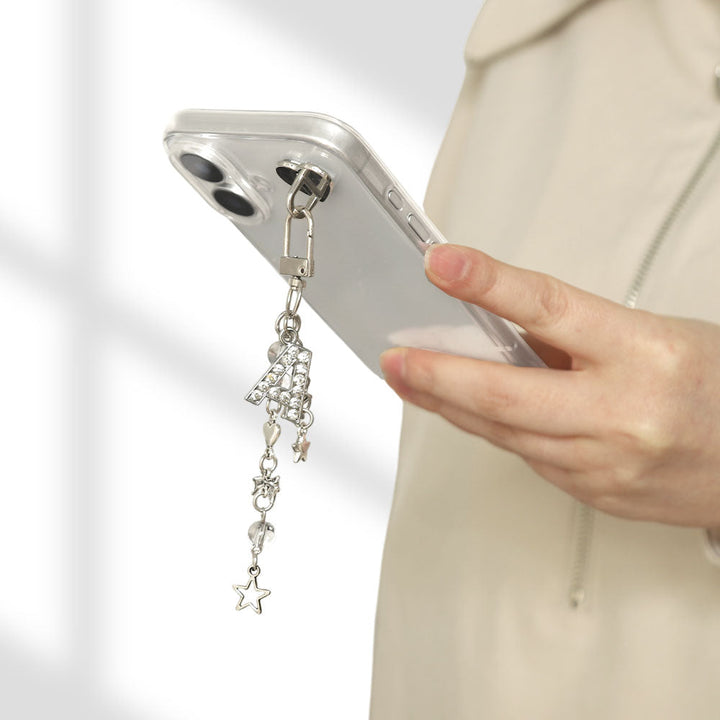Coque transparente avec initiale, base de breloque avec 2 breloques, coque arrière pour la série AQUOS