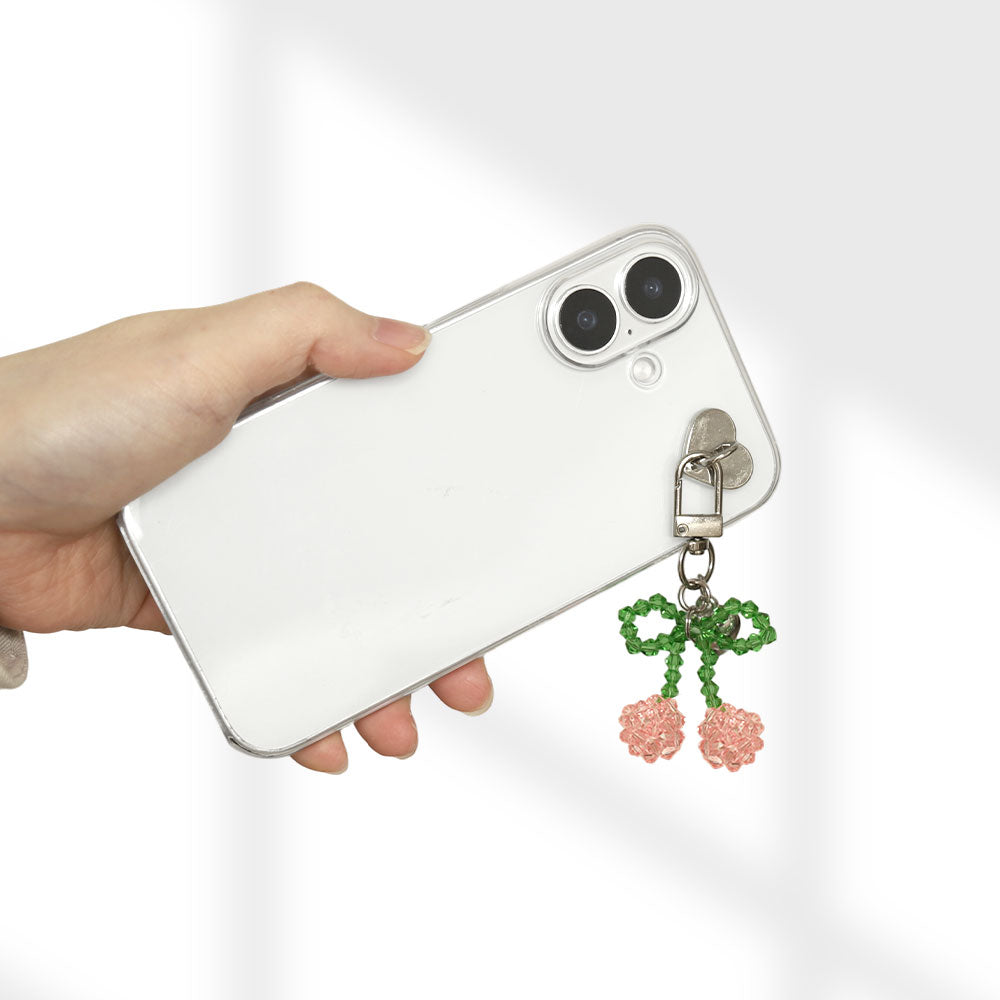 クリアケース さくらんぼチャーム 背面ケース iPhoneシリーズ