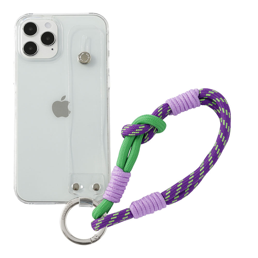 Coque transparente avec sangle colorée pour main et ceinture pour main, coque arrière pour la série Xperia