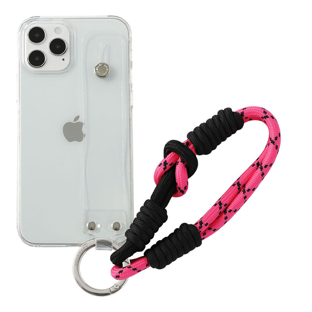 Coque transparente avec sangle colorée pour main et ceinture pour main, coque arrière pour la série Xperia