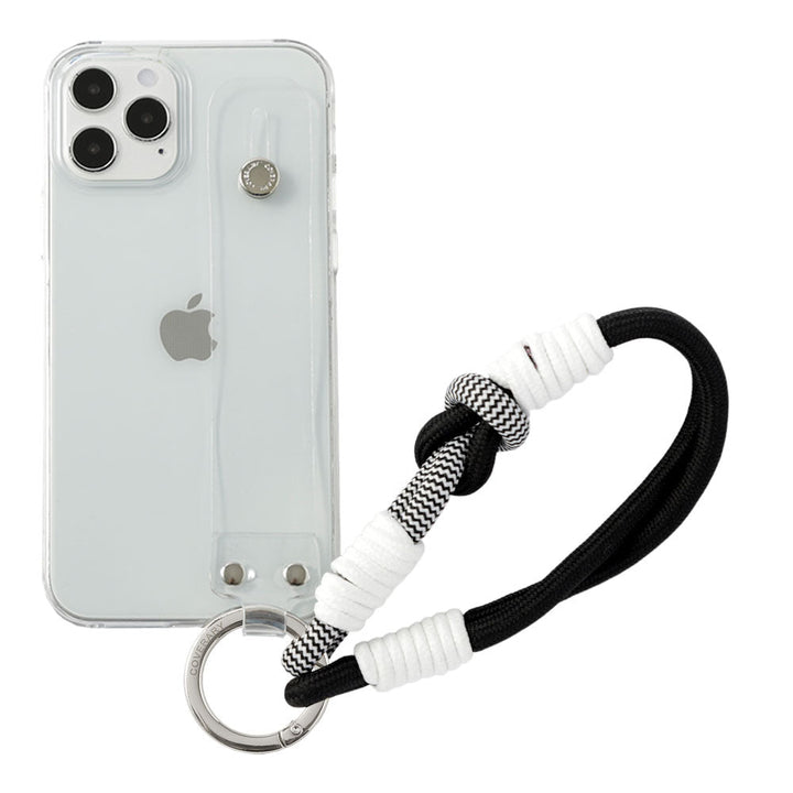 Coque transparente avec sangle colorée pour main et ceinture pour main, coque arrière pour la série Xperia