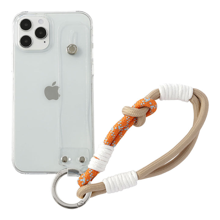 Coque transparente avec sangle colorée pour main et ceinture pour main, coque arrière pour la série Xperia