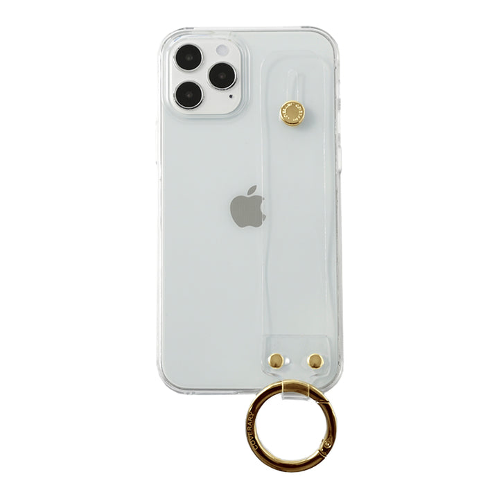 Étui transparent avec sangle de main, étui arrière