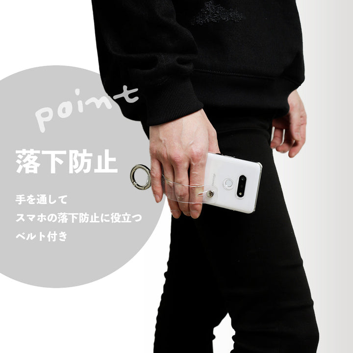 クリアケース ハンドベルト付き 背面ケース Galaxyシリーズ