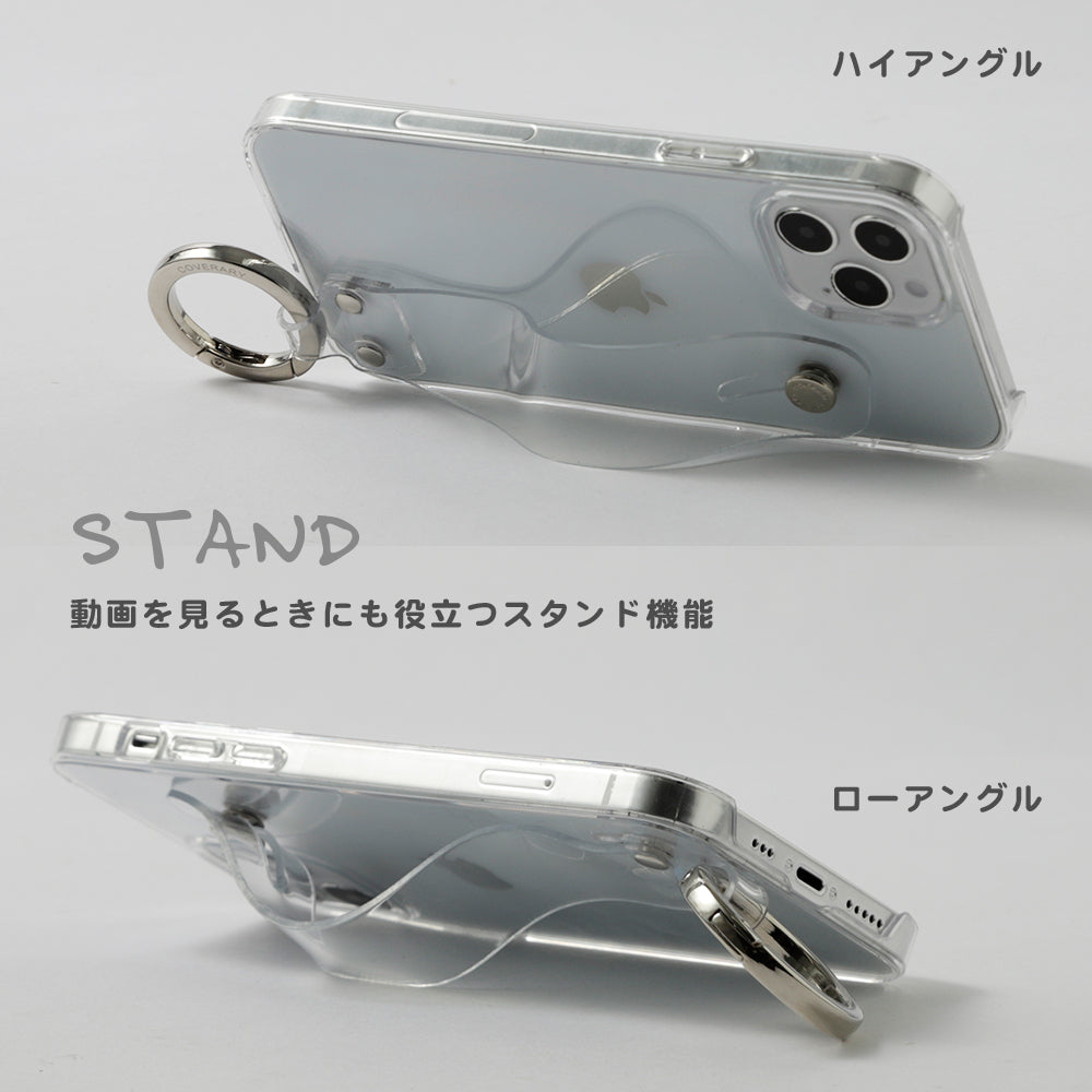 クリアケース ハンドベルト付き 背面ケース Xperiaシリーズ