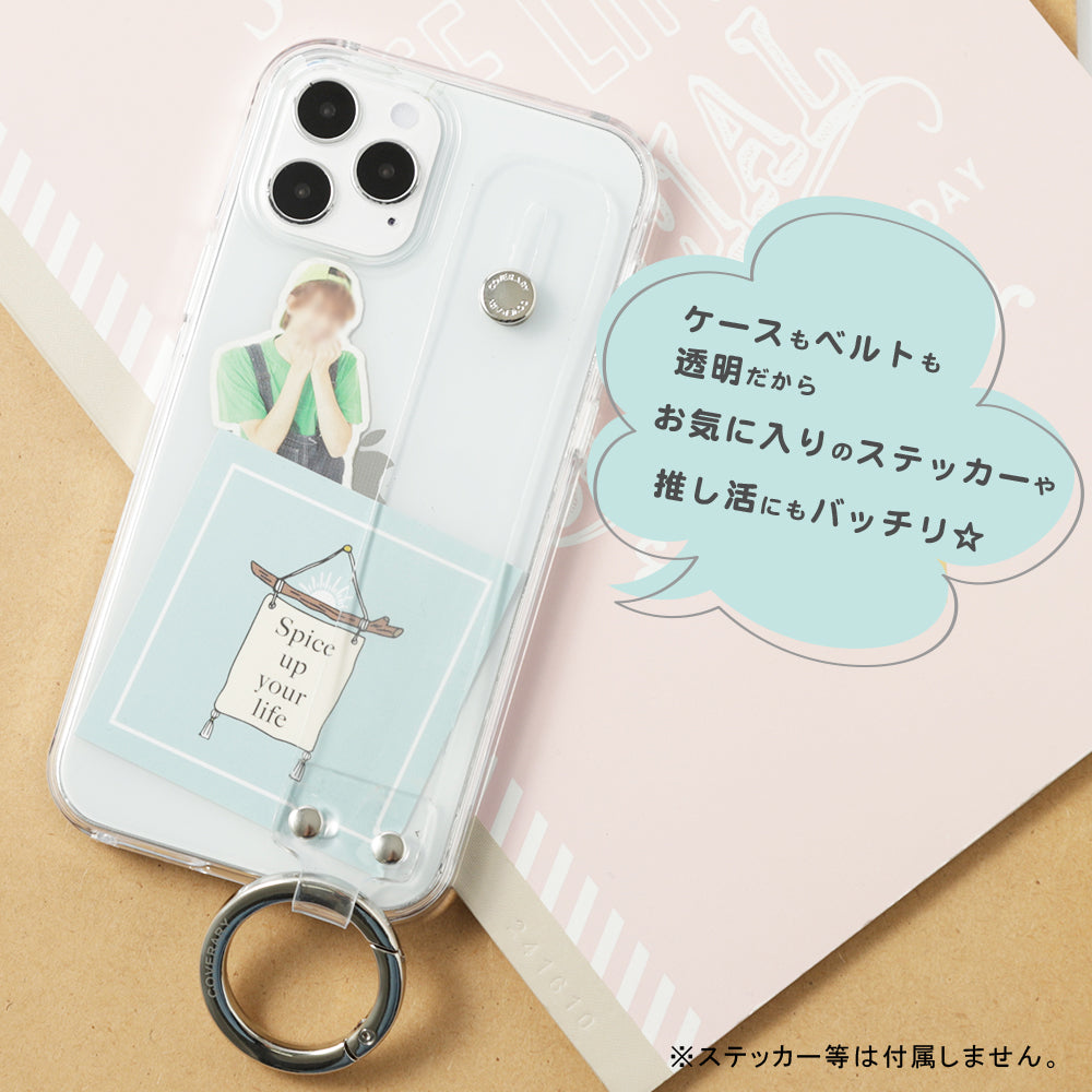 クリアケース ハンドベルト付き 背面ケース AQUOSシリーズ