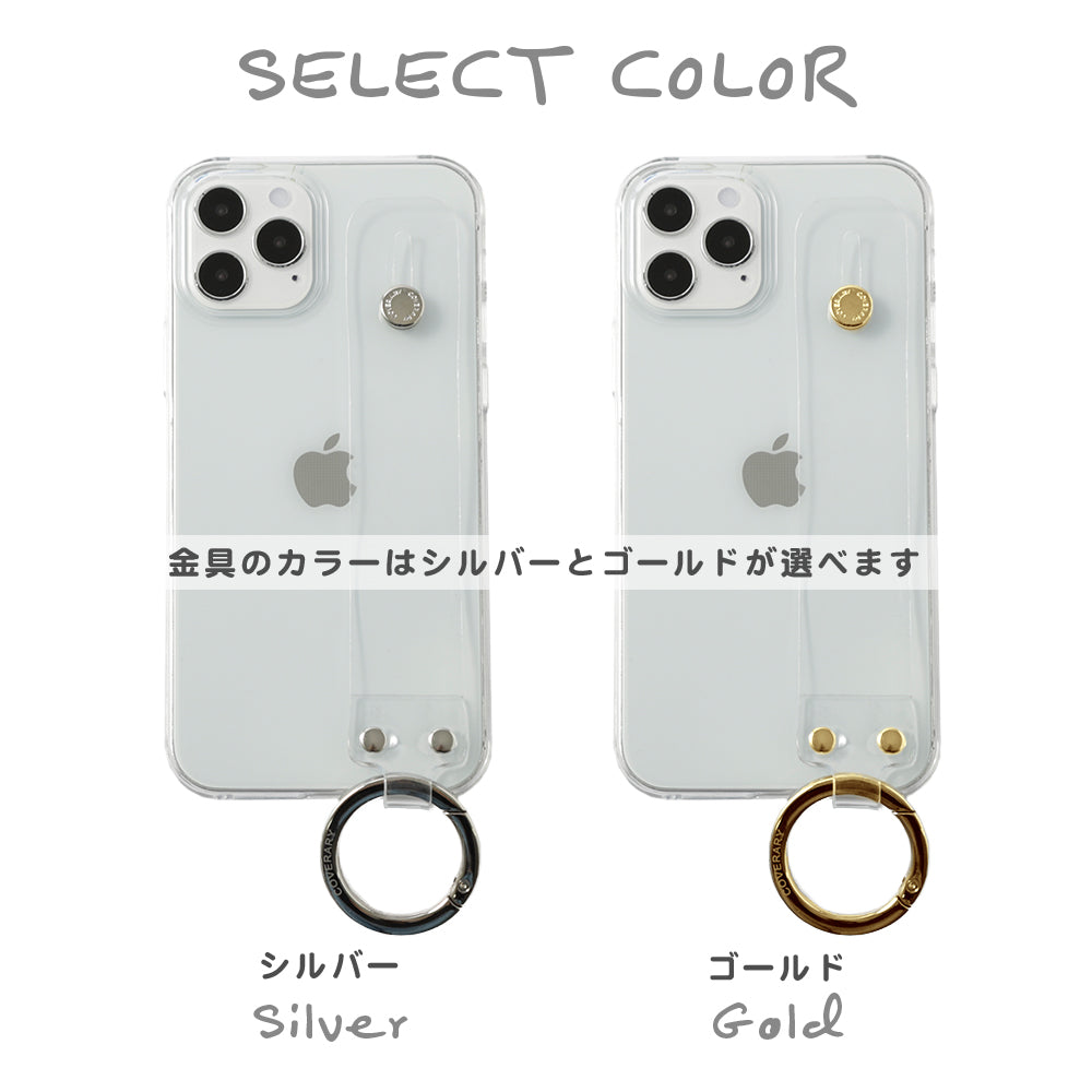 クリアケース ハンドベルト付き 背面ケース AQUOSシリーズ