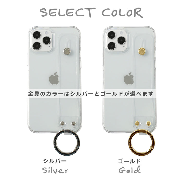 クリアケース ハンドベルト付き 背面ケース AQUOSシリーズ