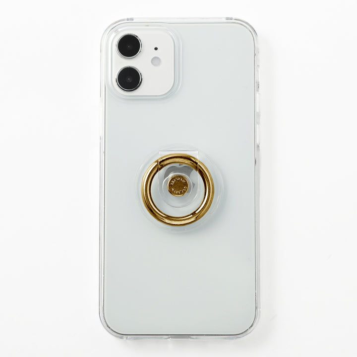 クリアケース クリア素材スマホリング付き 背面ケース