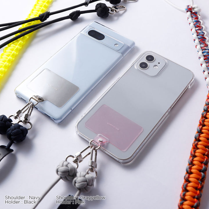 クリアケース パラコード ホルダーセット＆ショルダーストラップ付き 背面ケース