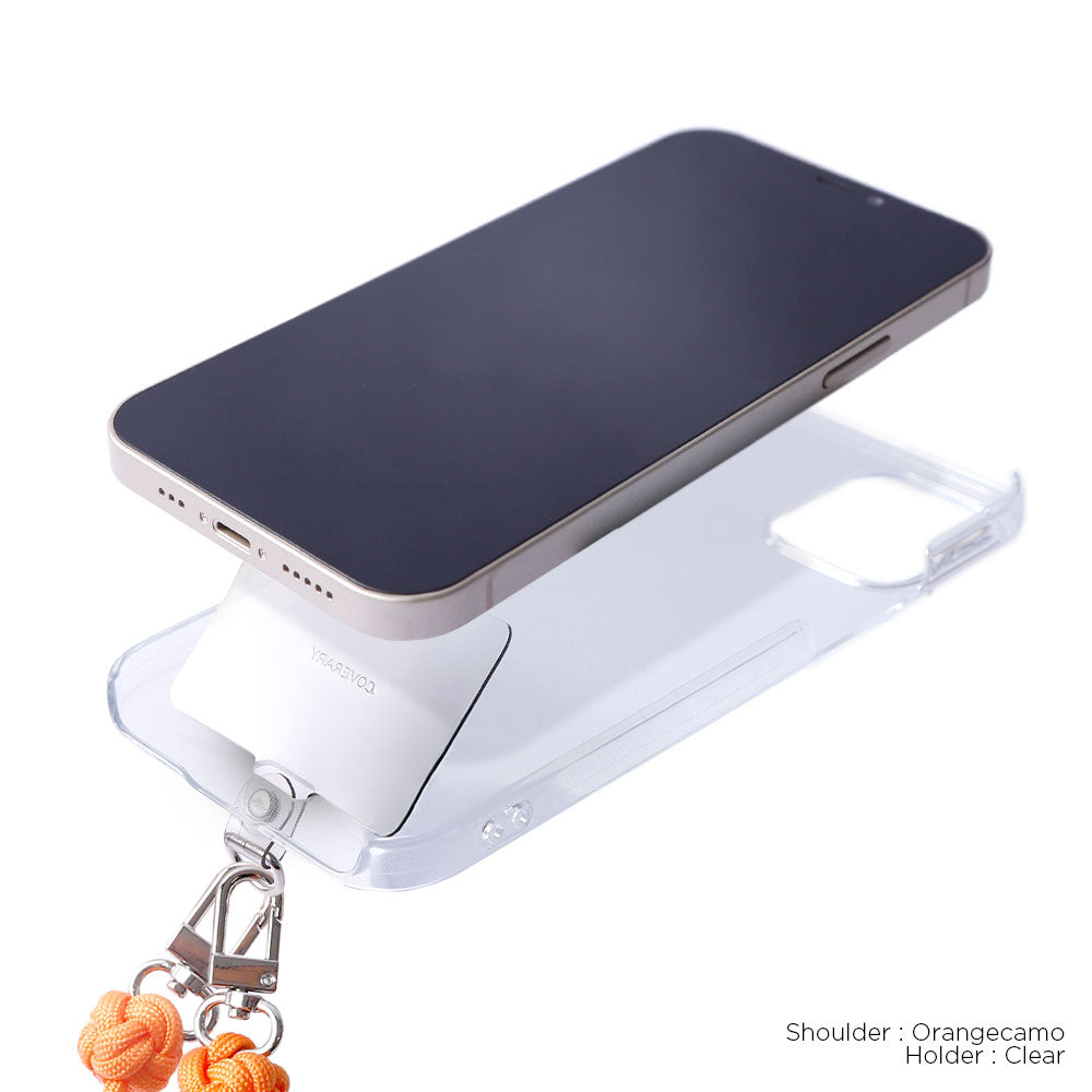 クリアケース パラコード ホルダーセット＆ショルダーストラップ付き 背面ケース