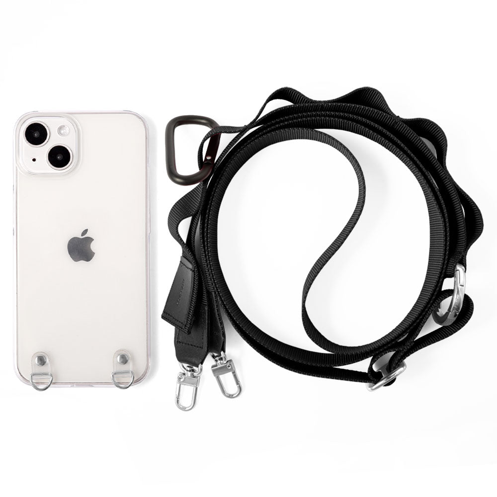 Clear case with daisy chain and shoulder strap, back case for AQUOS series