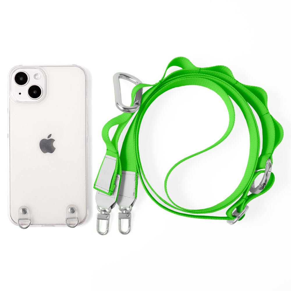 Coque transparente avec chaîne marguerite et bandoulière, coque arrière pour la série Xperia