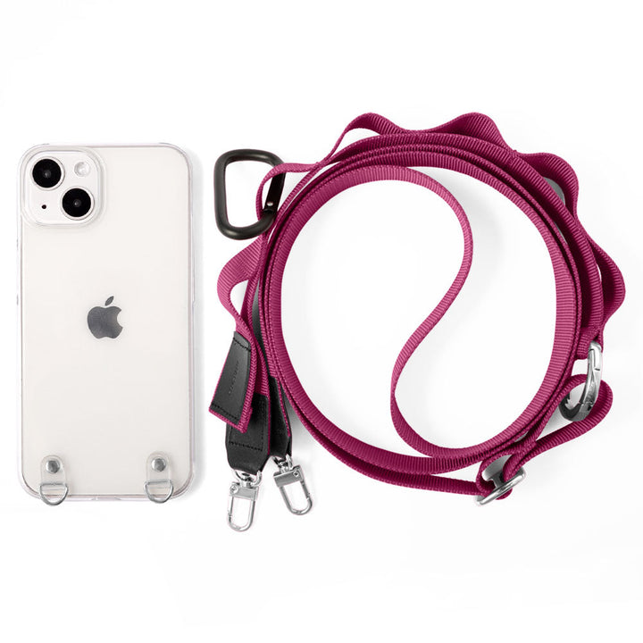 Clear case with daisy chain and shoulder strap, back case for iPhone series