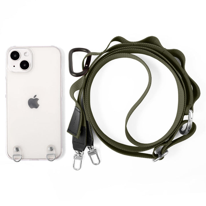 Clear case with daisy chain and shoulder strap, back case for iPhone series