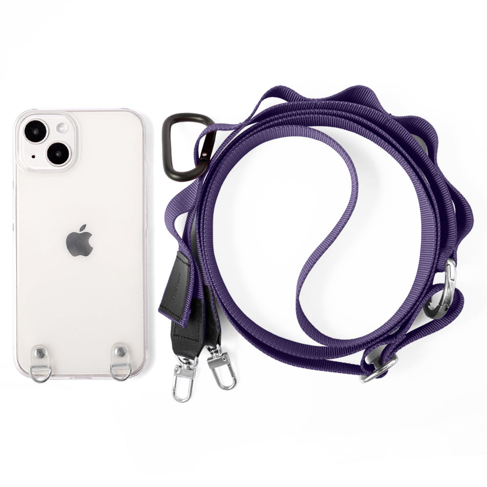 Coque transparente avec chaîne marguerite et bandoulière, coque arrière pour la série Xperia